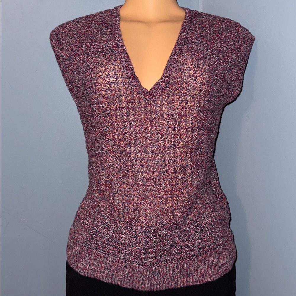 Wallace Knit V-Neck Sleeveless Sweater - Size Small